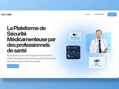 A Medical Safety Platform Built for Healthcare Professionals blue branding doctor health hero section landing page medical saas ui website