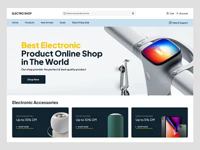 Electro Shop – E-commerce Website design business checkout page e commerce shop ecommerce ecommerce landing page ecommerce store ecommerce website electronic electronic shop marketplace online shop online shopping products category sales page ui ux wavespace web design web interface design website design