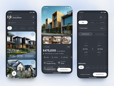 Real Estate App UI – Buy, Rent & Discover Properties Easily app app design booking app buy buy and sell app home search app ios mobile mobile app product design property app property listing app real estate app real estate marketplace real estate tech rent app