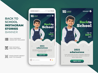 Back To School Instagram Stories Banner education campaign