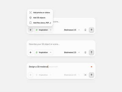 AI Input ai button clean dropdown icons input type typing ui ui design writing