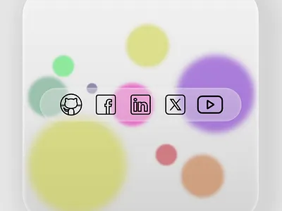 Interactive social icons with hover effects animation motion graphics ui