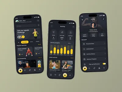 Fitness Training Mobile App activity app design calorie chart dashboard design fitness app fitness mobile app fitness plan fitness tracking gym minimal mobile mobile app personal training sport mobile app ui workout workout app yoga