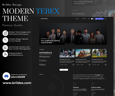 Tebex custom template for your store ark buycraft coding design development figma fivem fivem store fivem template fivem theme game gaming store gmod rust store tebex template theme ui ux