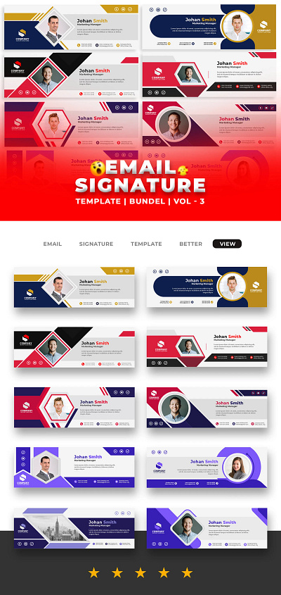 Email Signature Template Bundle - 3 email branding