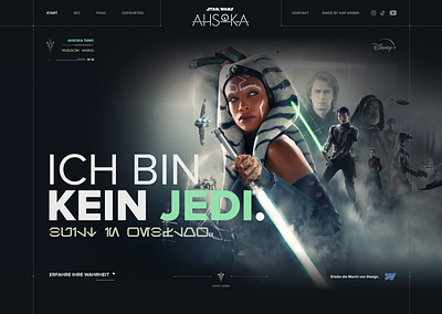 Star Wars Ahsoka Tano - Webdesign ahsoka ahsoka tano branding kimweber onepage starwars ui webdesign webflow website
