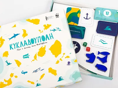 Cycladoupolis board game for WWF children design graphic design illustration logo typography vector