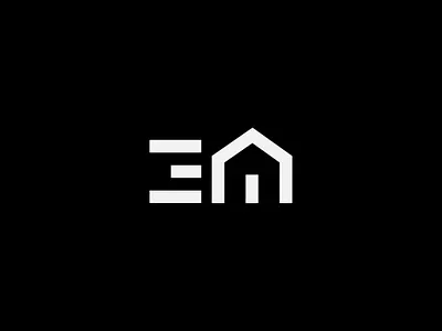 EM Home graphic design home letterform logo