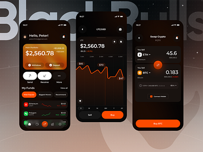crypto currency wallet mobile ui design blockchain clean crypto portfolio crypto wallet cryptocurrency cryptocurrency app digital wallet finance minimal mobile mobile app modern ui wallet app