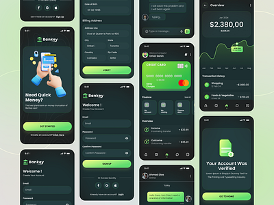 Banking App UI Design bank banking banking app banking app design banking mobile app dark app ui dark mode app ecommerce figma figma designer finance fintech fintech app fintech app design fintech app ui mobile app ui ui uiux uiux designer ux