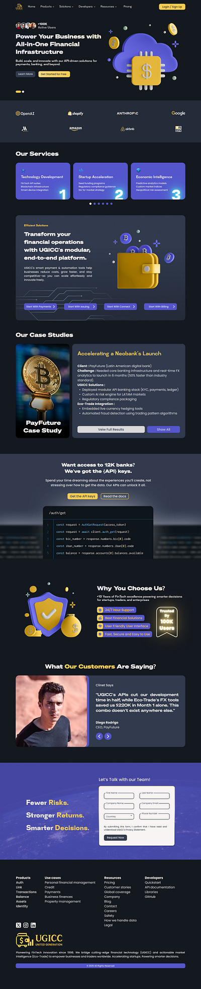 Website Design For UGICC Fintech Company branding design elementor figma graphic design illustration logo ui vector web design