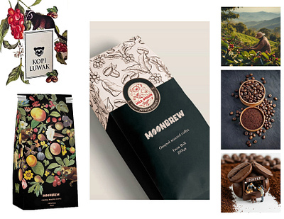 Brand Identity and Packaging Design- MOONBREW branddesign branding design graphic design illustration logo printdesign ui vector visualidentity