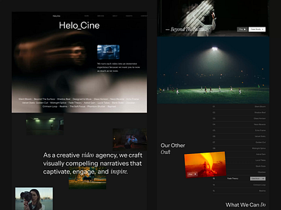 Helocine - Film Maker Website Template (Framer) agency artist black and white clean design film framer hero landing page layout minimalist portfolio studio template ui uiux web design website website design