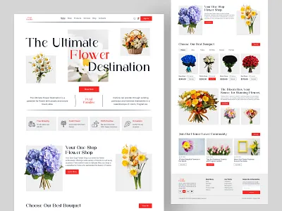 Flower Shop Landing Page best designer branding bussiness ecommerce flower flower shop landing page marketing top designer uiux uiux designer web designer webdesign website website design