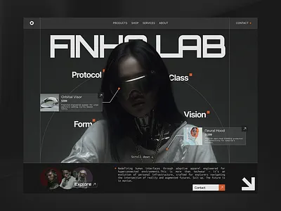 FINHO LAB — Techwear Interface for the Next Era graphic design hero landingpage ui ux webdesign