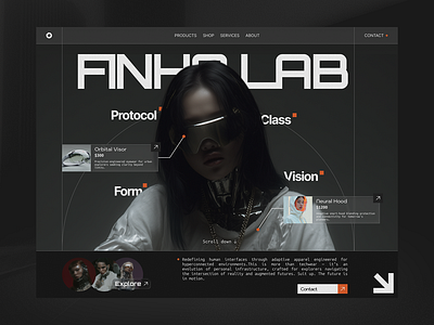 FINHO LAB — Techwear Interface for the Next Era graphic design hero landingpage ui ux webdesign