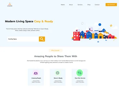 Modern Co-Living Website UI – Cozy & Ready Design in Figma design graphic design illustration ui uiux design trends website wix