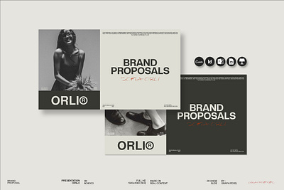 ORLI | Brand Proposal Presentation Template brand manual brand proposal brand strategy branding creative market graphic design graphics design instagram post latest logo minimal modern motion graphics powerpoint presentation project proposal proposal simple social media ui
