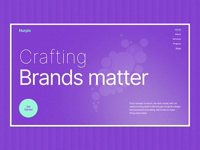 Creative Agency Landing Page performance ui