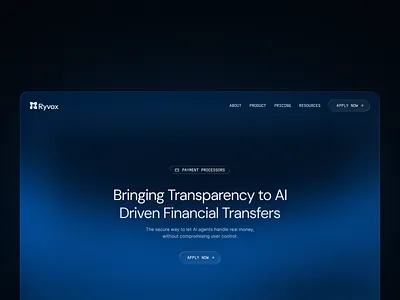 Ryvox - UI Design ai blue blur design fintech glass gradient graphic design liquid liquid glass minimal minimalism minimalist saas tech ui wave