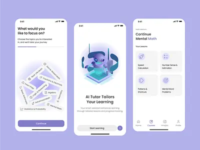 Buddy_AI Math Learning ai app buddy creative graphic design learning math ui uiux