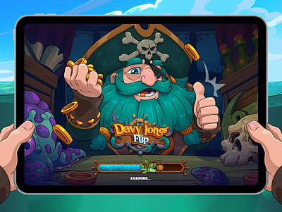 Davy Jones' Flip: Loading screen casino casino game coin flip gambling game illustration game ui ipad ipad game loading loading page loading screen pirate product design slot table games uiux