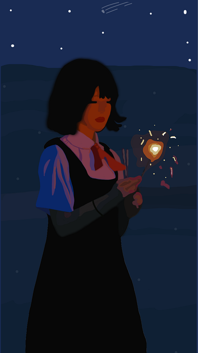 Redup dalam Dekat (painting potoshop) 3d animation blue branding bush color fireworks girl graphic design hope japan jav logo motion graphics myfirstlove night paint potoshop together ui