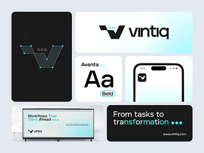 Vintiq - Logo Branding app icon banner branding bento style logo presentation branding creative designer freelance logo designer graphic design hidden message letter v logmark logo logo designer mark icon messaging app minimal branding logo negative space logo sharp cutting edge logo technology typeface unique logotype