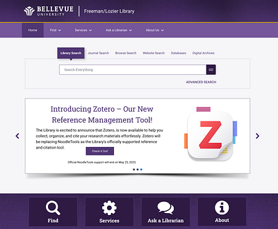 Bellevue Library Homepage branding design graphic design ui ux