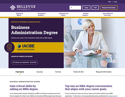 Bellevue Degree Page Hero design ui ux