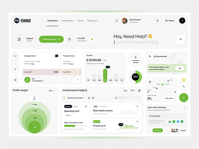 Finmo Investment Dashboard Design application dashboard dashboard design dashboard ui fintech investment dashboard minimal design software design ui uiuxdesign ux web app