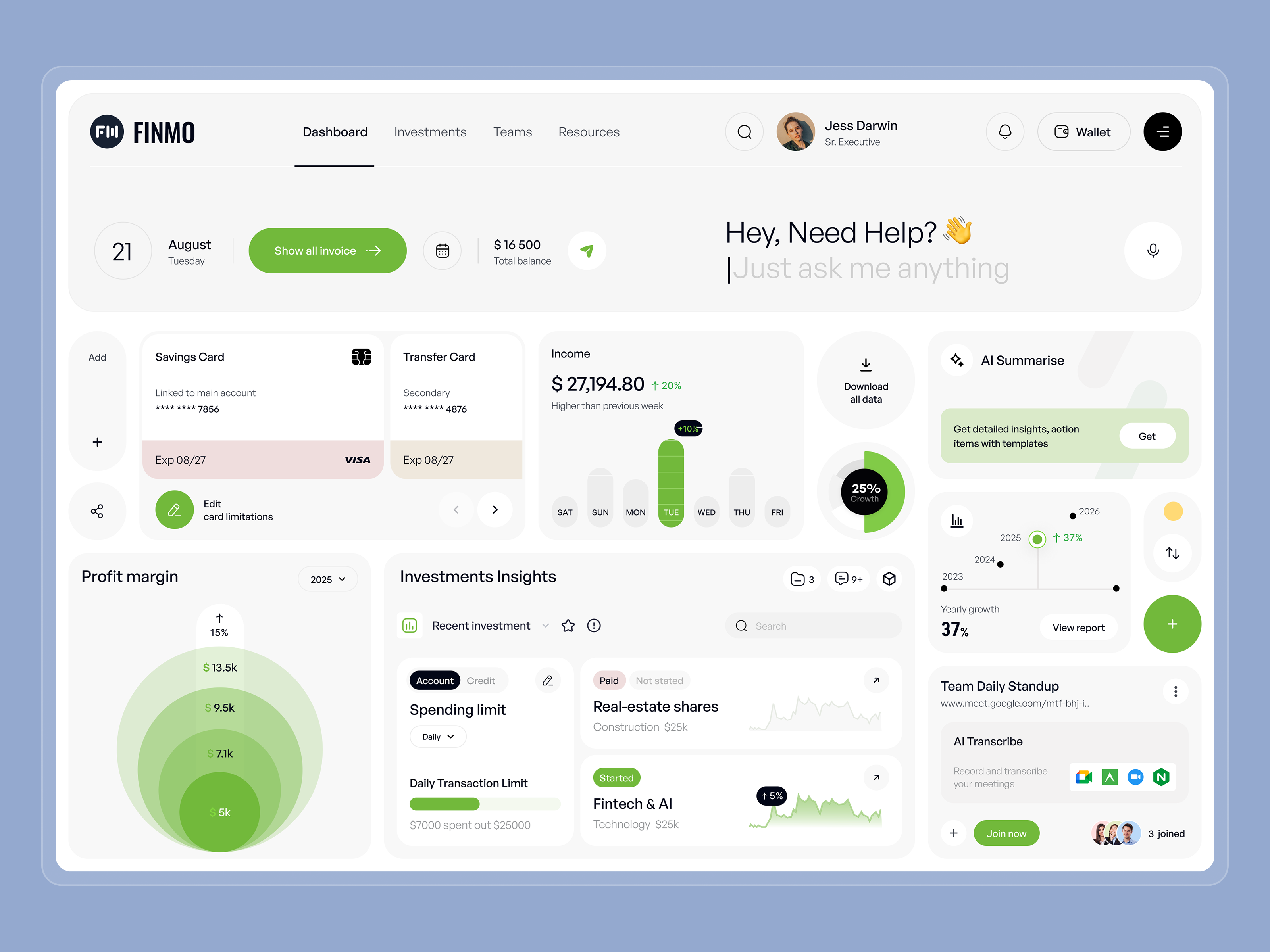 Finmo Investment Dashboard Design application dashboard dashboard design dashboard ui fintech investment dashboard minimal design software design ui uiuxdesign ux web app
