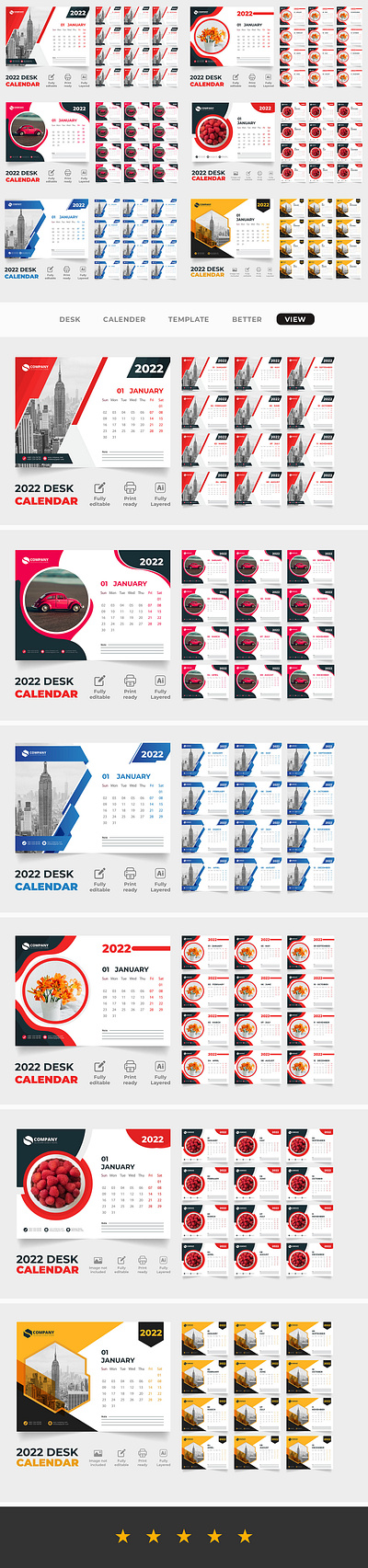 Professional Calendar design template promotional calendar