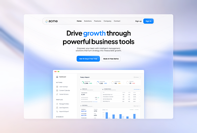 SaaS Landing Page Growth Tools UI behance cleanui dashboardui designsystem digitalproduct figma framer landingpage moderndesign productdesign responsivedesign saas startupdesign uidesign userexperience userinterface uxdesign visualdesign webdesign webflow