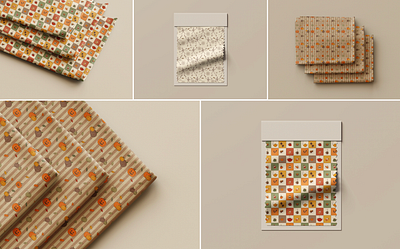 AUTUMN THREADS II SEASONAL PATTERN COLLECTION​​​​​​​ autumn colorful digitalart fabric fall graphic design illustration pattern print print design pumpkin skeleton spooky surface design textile