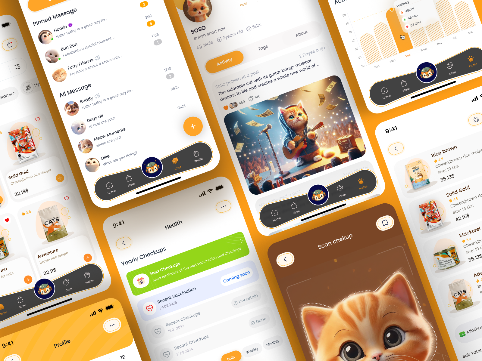 😸🐈‍⬛Pet Shop App 3d animal branding cart chart design designer figma graphic design logo scan storpet ui uidesign uiux uxdesign