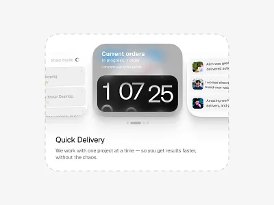 Quick Delivery — bento UI card for order tracking agency agency design bento bento section bento section design card card design design figma figma design illustration saas studio studio design ui uidesign uiux ux uxui uxuidesign