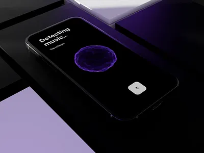 Music mobile app concept ai apple application dark music orb phone purple ui ux