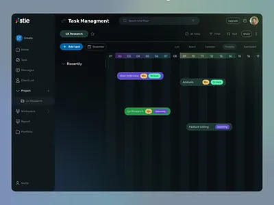 Project Timeline View – Task Management UI dashboard saas Design app design apps dashboard design design graphic design istie iftear landing page productivity software design productivitytools project kanband view project management project timeline saas design software dashbaord taskmanagement timeline view webappdesign website