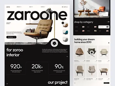 Home Furniture Website catalogue chair design furniture furniture landing page home page house wear interior minimalist table ui ux website