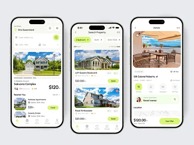 Real Estate Mobile App air bnb apartment booking buy design home hotel house listing land lord luxury property real estate rent ui ux