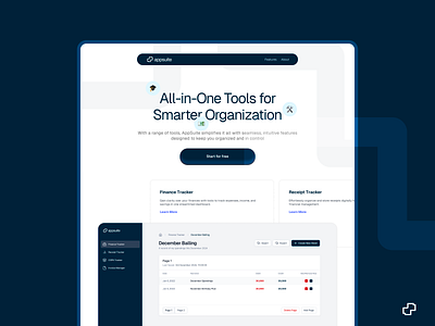Landing Page - AppSuite (Productivity Suite) ui