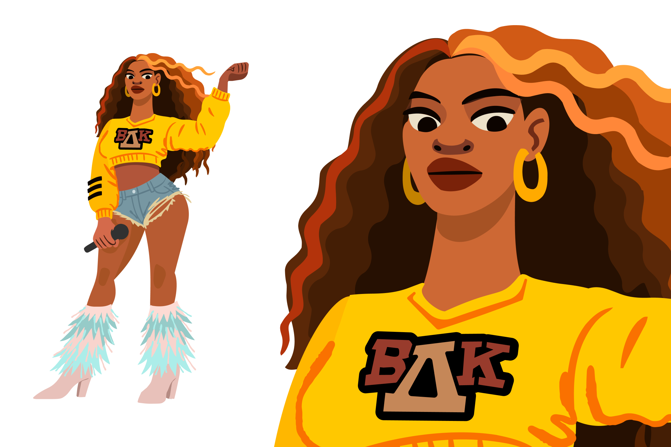 Queen Bey character character design design flat illustration vector