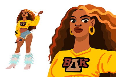 Queen Bey character character design design flat illustration vector