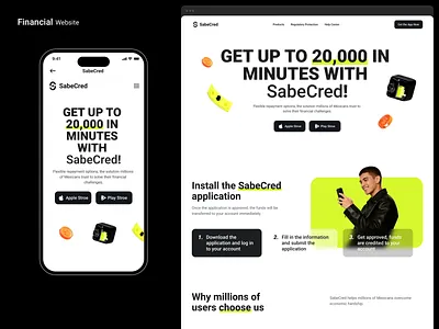 Financial Website 3d banking branding finance finances financial payment ui uiux ux wallet web website