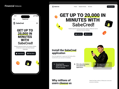 Financial Website 3d banking branding finance finances financial payment ui uiux ux wallet web website