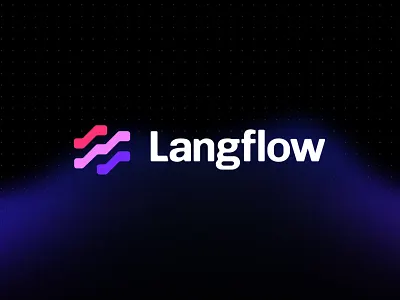 Langflow Brand Identity & Rebrand branding fuchsia glow gradient branding graphic design logo modern pink purple startup branding tech website