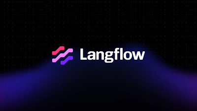 Langflow Brand brand branding fuchsia glow graphic design logo modern pink purple tech website