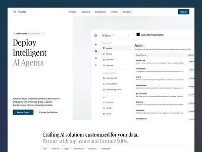 Walters - AI Agent Website agent management ai ai agent website ai saas animation artificial intelligence clean design digital graphic design home page landing page modern saas technology ui uidesign ux uxdesign website