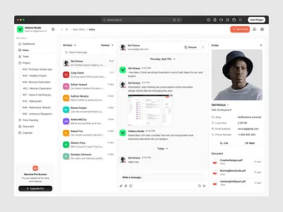 Projectly – Project Management Dashboard Inbox Pages appdesign cleanui dashboarddesign designinspiration designshots dribbble inbox modernui productdesign productivityapp projectdashboard projectmanagement projecttracking saasdesign uidesign uiuxinspiration webapp webappdesign webapplication webdesign